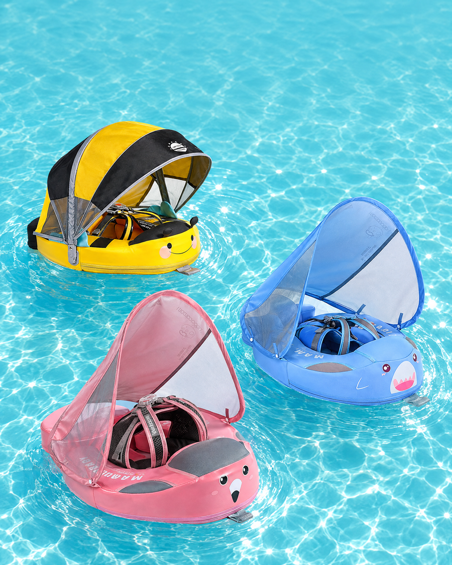Mambobaby air-free baby swim floats with sun canopies