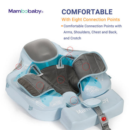 Mambobaby™ Turtle Float featuring the 8-point connection safety system for ultimate stability.