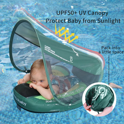 Mambobaby™ Avocado Float equipped with a high-density UPF 50+ canopy for maximum UV protection.