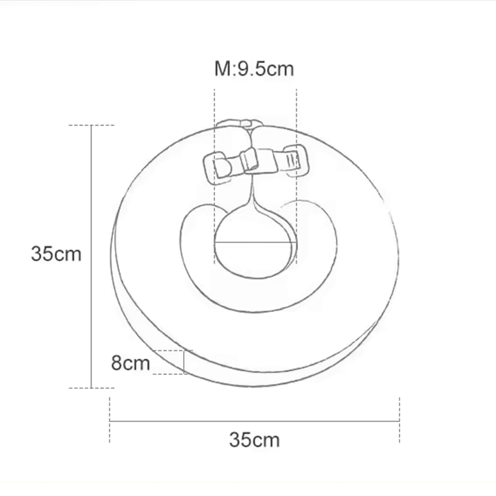 Technical dimensions and sizing for the Mambobaby™ Donut Neck Float UK edition.