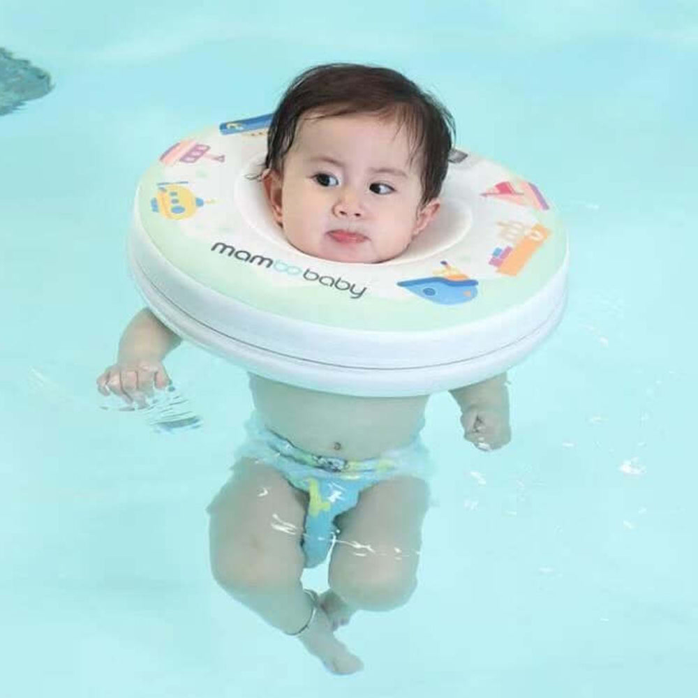 Original Mambobaby™ Floral and Boat Neck Float - Air-free baby spa float for infants 0-12 months.