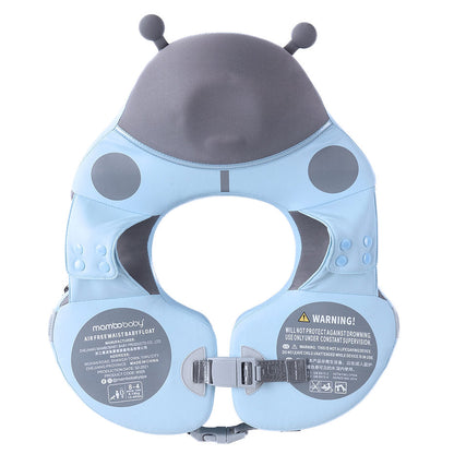 How to compress and fold the Mambobaby™ Ladybug Float for compact travel storage in a suitcase.