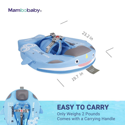 Technical dimensions and size chart for the Mambobaby™ Narwhal baby pool float.