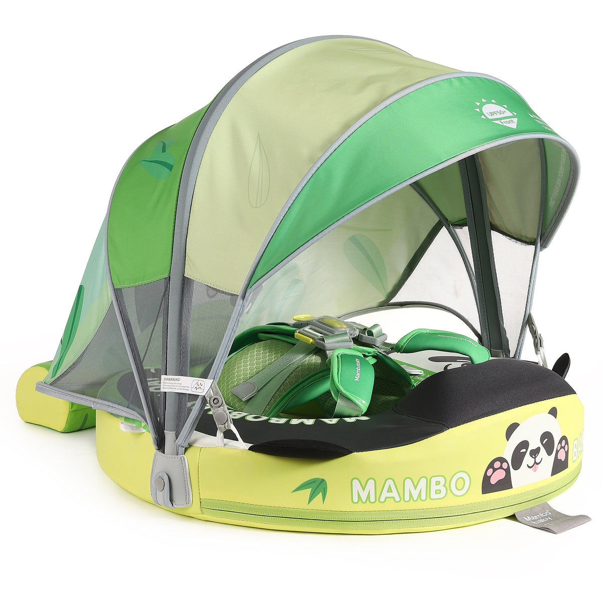 Original Mambobaby™ Panda Float for UK pools, featuring a non-inflatable air-free design for babies 3-24 months.
