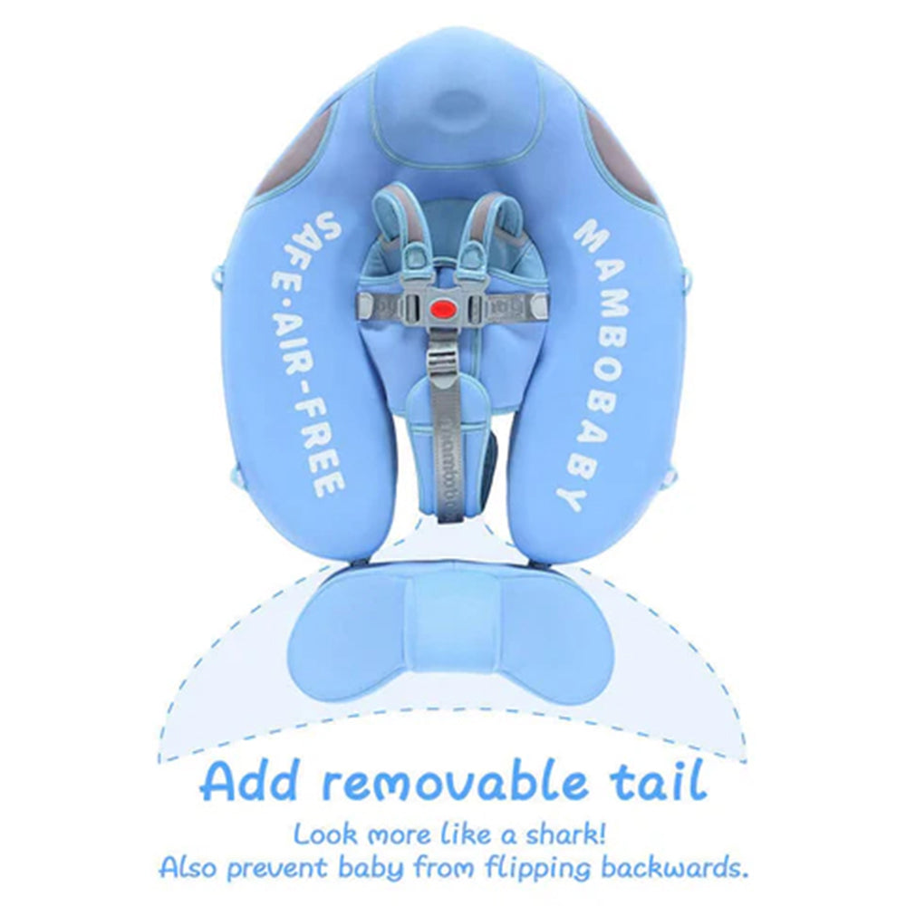 Full box contents of the Mambobaby™ Shark Float: including canopy, stability tail, and main float.